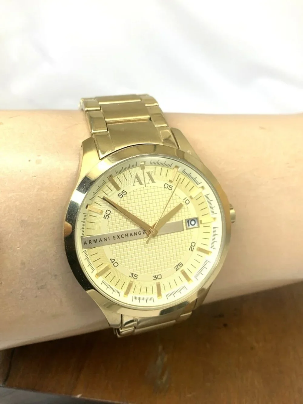Armani Exchange Men's Watch AX2131 Quartz Gold Stainless Steel 46mm